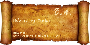 Básthy Andor névjegykártya