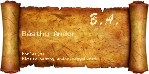 Básthy Andor névjegykártya