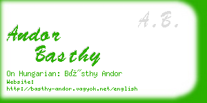 andor basthy business card